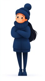 穿着冬装的女孩