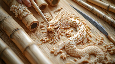中国传统文化手工艺竹雕插图