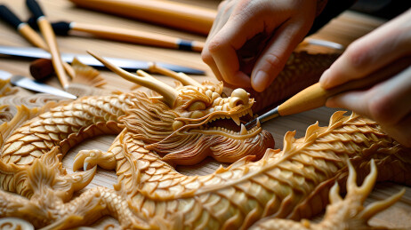 中国传统文化手工艺竹雕插图