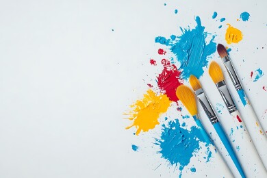 水粉颜料留白背景