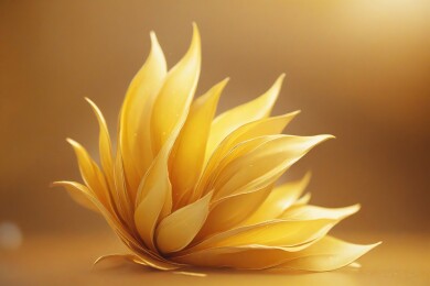 金色花朵雕塑主题