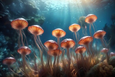 海底蘑菇群主题