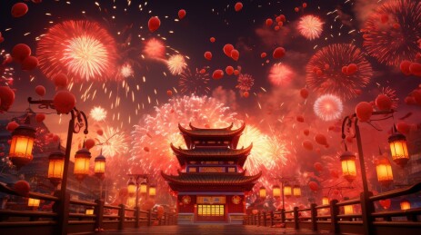 新年春节红灯笼喜庆节日氛围