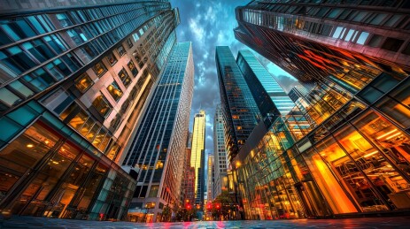 从低角度看现代建筑