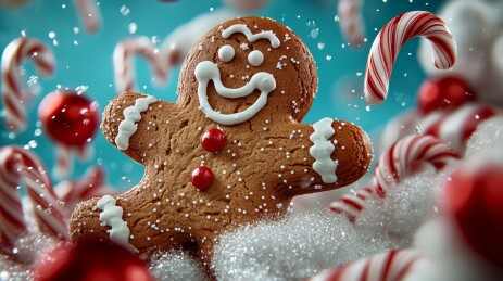 圣诞姜饼的甜美装饰