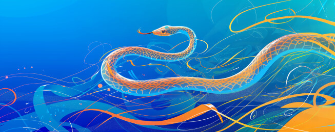 新年蛇年卡通动漫蛇系列背景