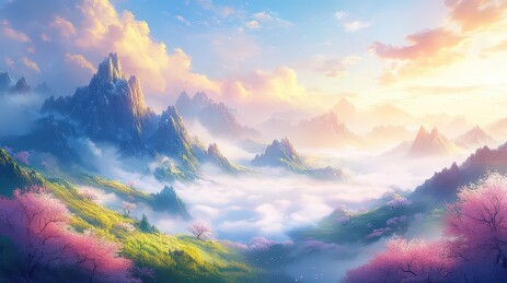 梦幻仙境山峦云海