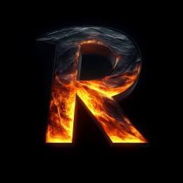 燃烧的岩石字母R