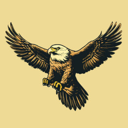 复古风格展翅飞翔的老鹰徽章头像图案