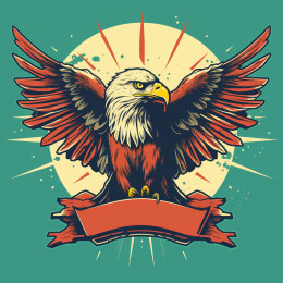 复古风格展翅飞翔的老鹰徽章头像图案