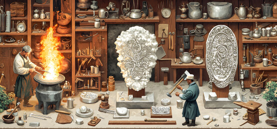 传统工艺手工制作银饰插图