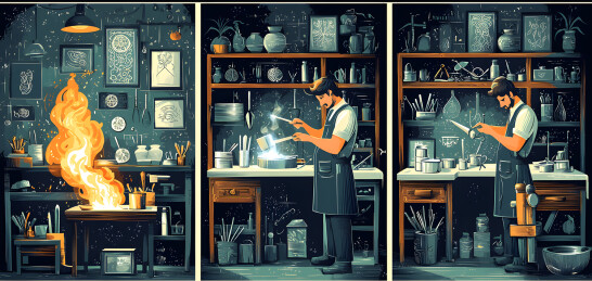 传统工艺手工制作银饰插图