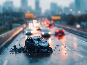 移轴小人国效果车祸交通肇事场景