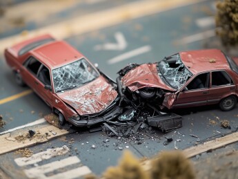 移轴小人国效果车祸交通肇事场景