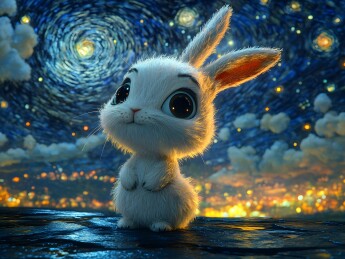 星空下的小白兔