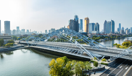 天津直沽桥建筑航拍景观