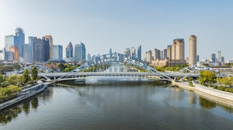 天津直沽桥建筑航拍景观