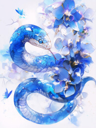 蓝色蛇艺术画