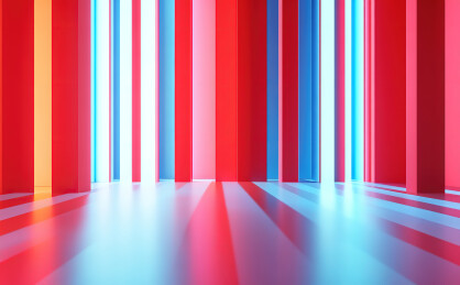 红色背景下的红色空间