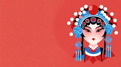 京剧旦角人物插画