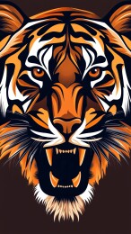 竖屏老虎头像壁纸