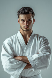 自信的柔道选手