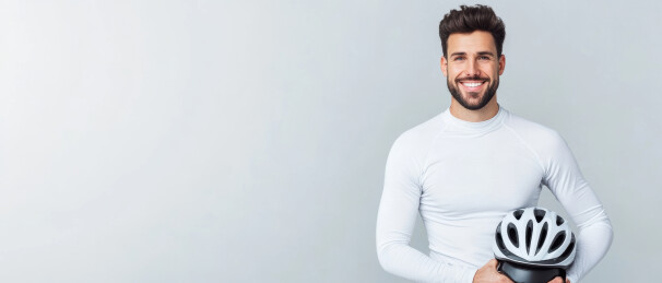 微笑骑手与头盔