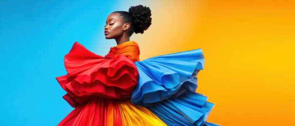 彩虹裙舞动的美丽