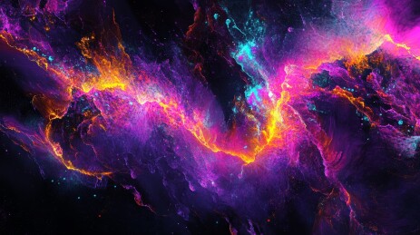色彩碰撞：太空星云艺术渲染图