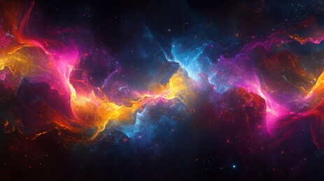 色彩碰撞：太空星云艺术渲染图