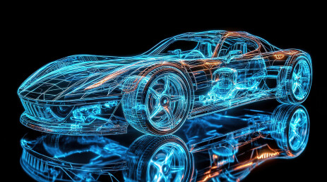 黑色背景下汽车的特写镜头