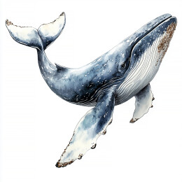 水彩海洋生物鲸鱼
