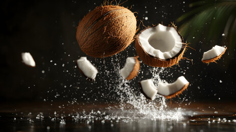 黑底高清椰肉飞溅图