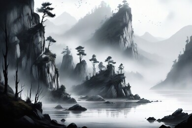 山间晨雾主题