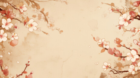 植物插画复古背景