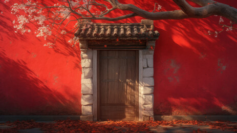 墙面建筑插图背景