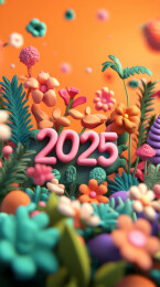 2025年新年文字背景图