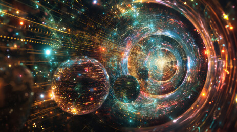 高科技感粒子对撞空间缝隙