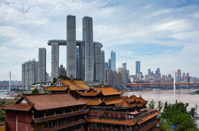 重庆朝天门千佛寺同框