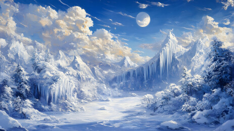 氛围感雪国风光海报背景图