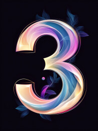 流光溢彩的数字3