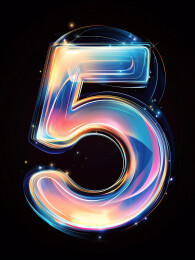 流光溢彩的数字5