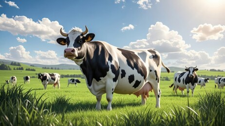 牧场上的黑白奶牛