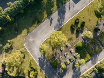 航拍工业园区厂区公园