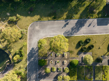 航拍工业园区厂区公园