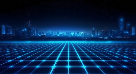 张图片描绘了一幅令人惊叹的未来都市夜景