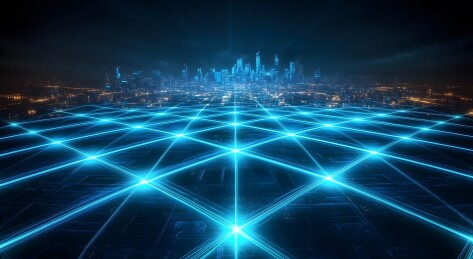 张图片描绘了一幅令人惊叹的未来都市夜景