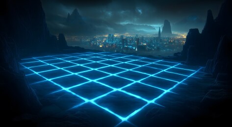 张图片描绘了一幅令人惊叹的未来都市夜景