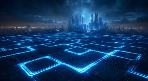 张图片描绘了一幅令人惊叹的未来都市夜景