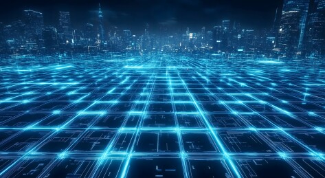 张图片描绘了一幅令人惊叹的未来都市夜景